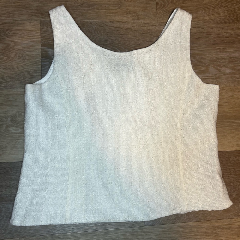Danny & Nicole Ivory Textured Tank Top – Size 16 - Picture 7 of 7